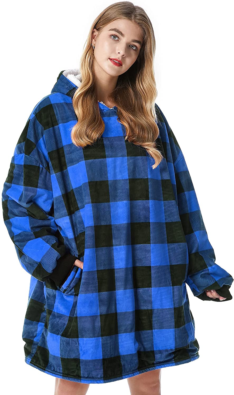 Felicigeely Blanket Sweatshirt,Oversized Fleecehug Hoodie Wearable Blanket,Soft Warm Comfortable Giant Front Pocket for Adults Men Women Teens Friends