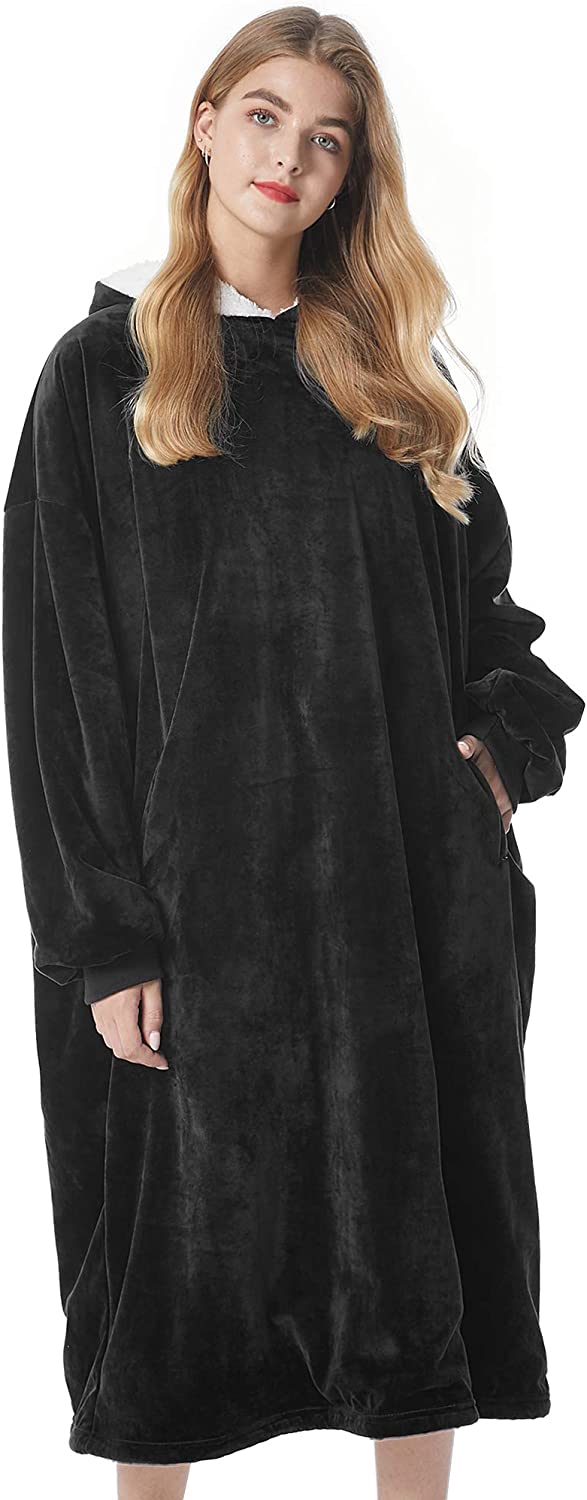 Felicigeely Blanket Sweatshirt,Oversized Fleecehug Hoodie Wearable Blanket,Soft Warm Comfortable Giant Front Pocket for Adults Men Women Teens Friends