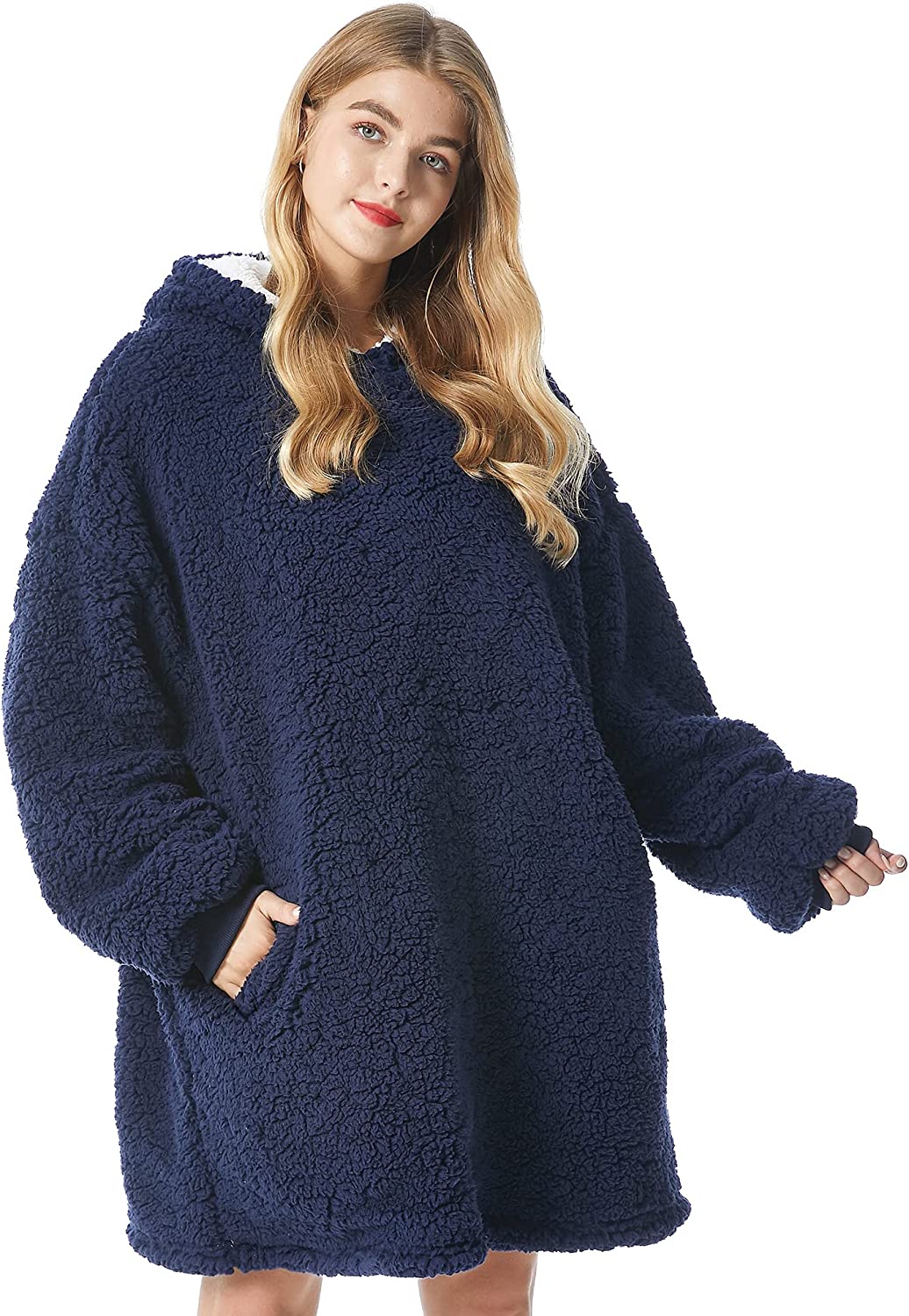 Felicigeely Blanket Sweatshirt,Oversized Fleecehug Hoodie Wearable Blanket,Soft Warm Comfortable Giant Front Pocket for Adults Men Women Teens Friends
