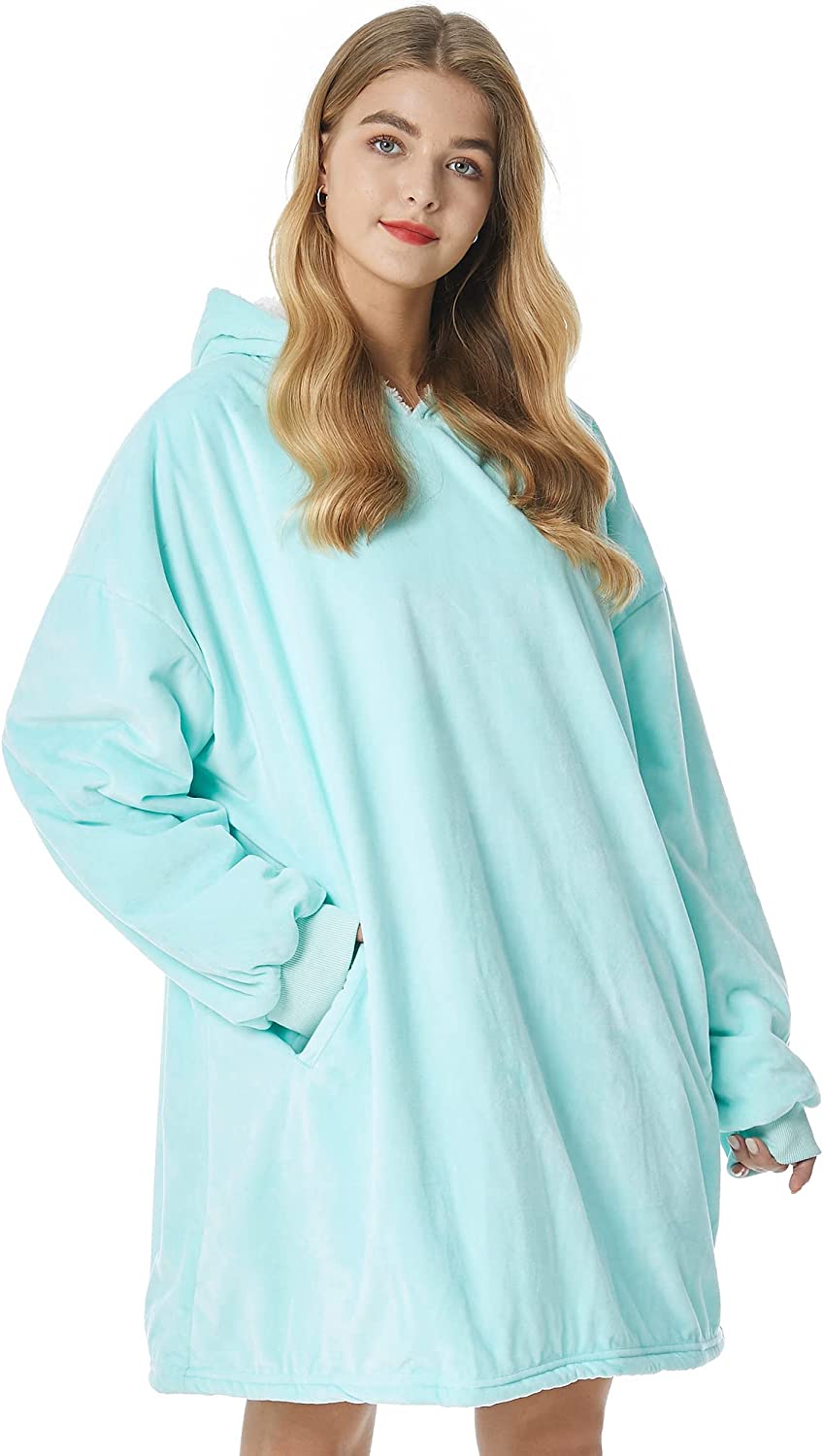 Felicigeely Blanket Sweatshirt,Oversized Fleecehug Hoodie Wearable Blanket,Soft Warm Comfortable Giant Front Pocket for Adults Men Women Teens Friends