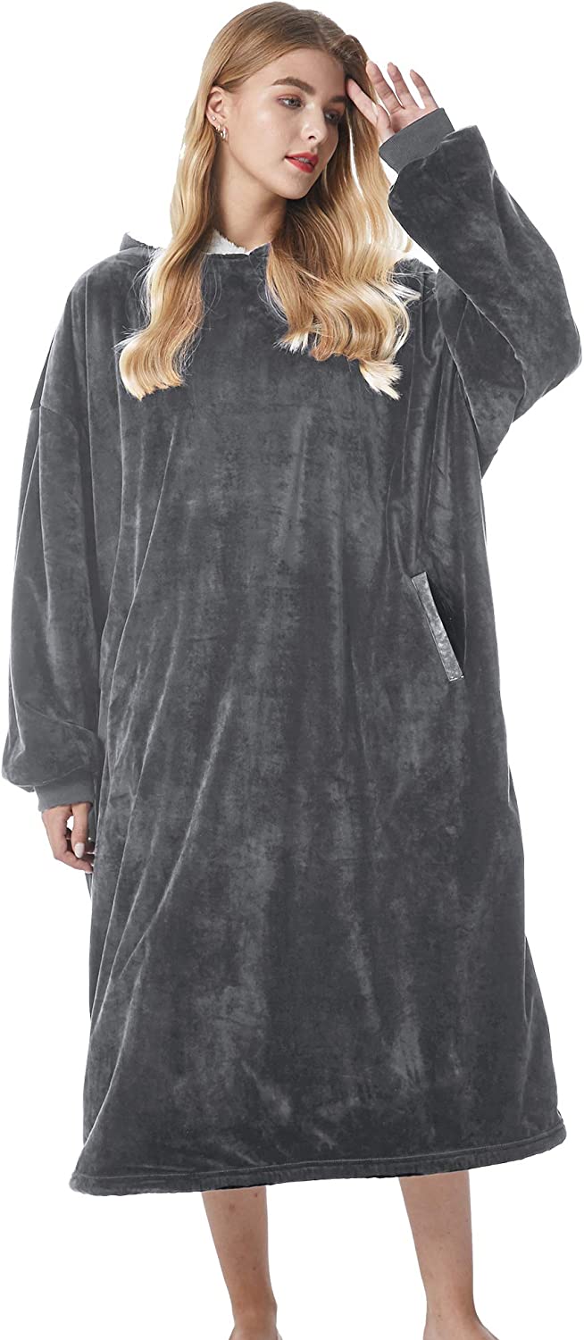 Felicigeely Blanket Sweatshirt,Oversized Fleecehug Hoodie Wearable Blanket,Soft Warm Comfortable Giant Front Pocket for Adults Men Women Teens Friends