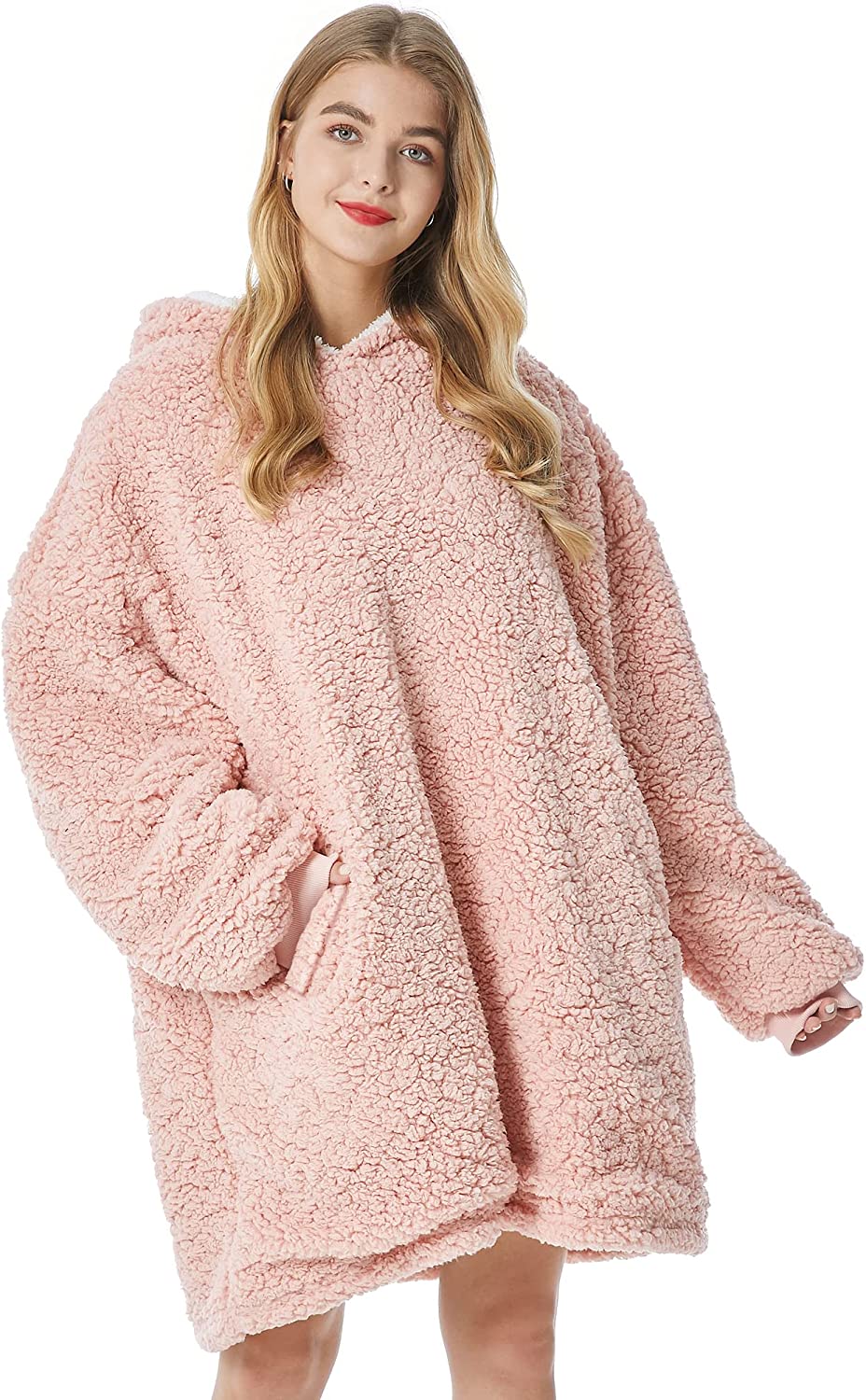 Felicigeely Blanket Sweatshirt,Oversized Fleecehug Hoodie Wearable Blanket,Soft Warm Comfortable Giant Front Pocket for Adults Men Women Teens Friends