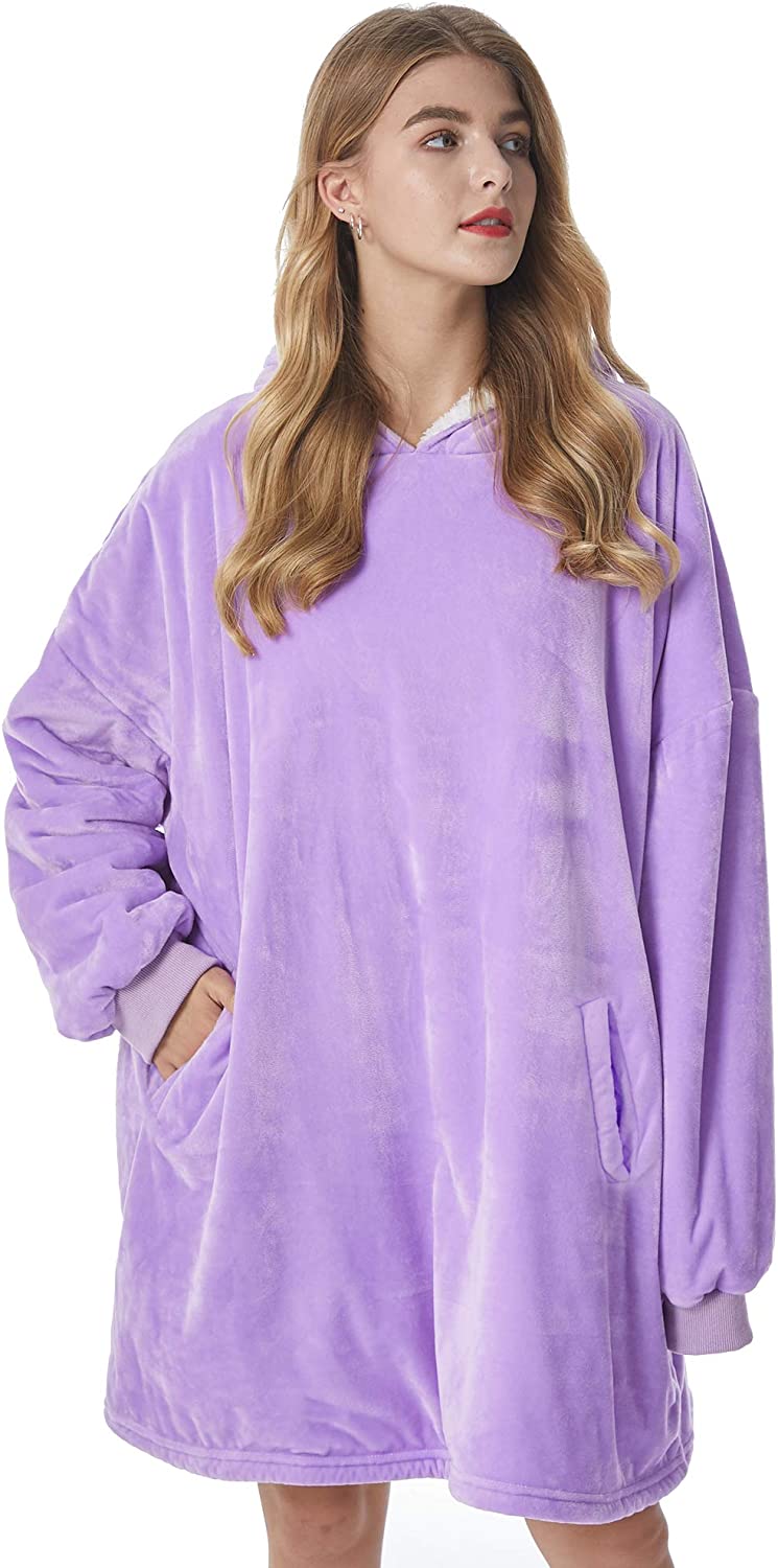 Felicigeely Blanket Sweatshirt,Oversized Fleecehug Hoodie Wearable Blanket,Soft Warm Comfortable Giant Front Pocket for Adults Men Women Teens Friends
