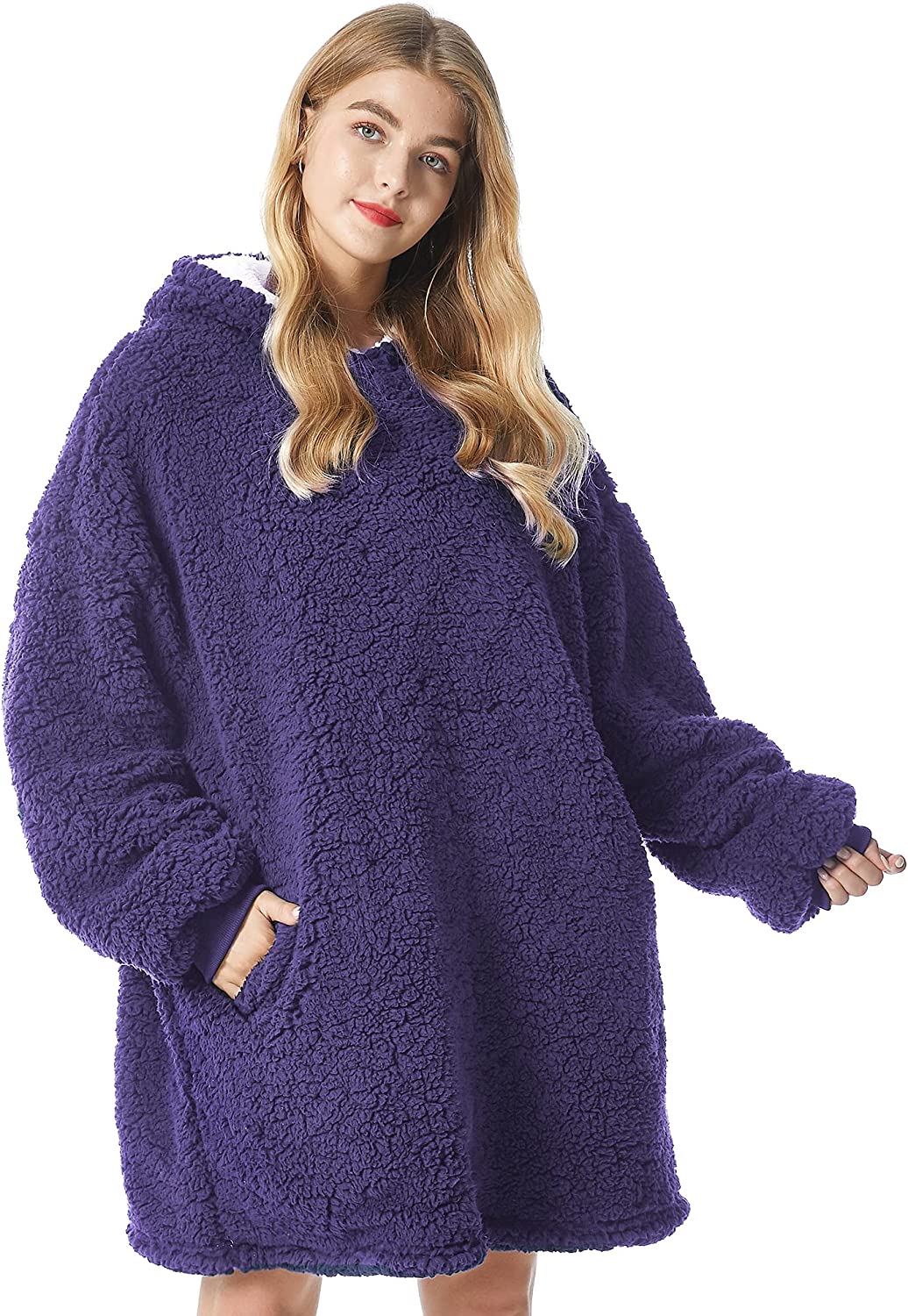 Felicigeely Blanket Sweatshirt,Oversized Fleecehug Hoodie Wearable Blanket,Soft Warm Comfortable Giant Front Pocket for Adults Men Women Teens Friends