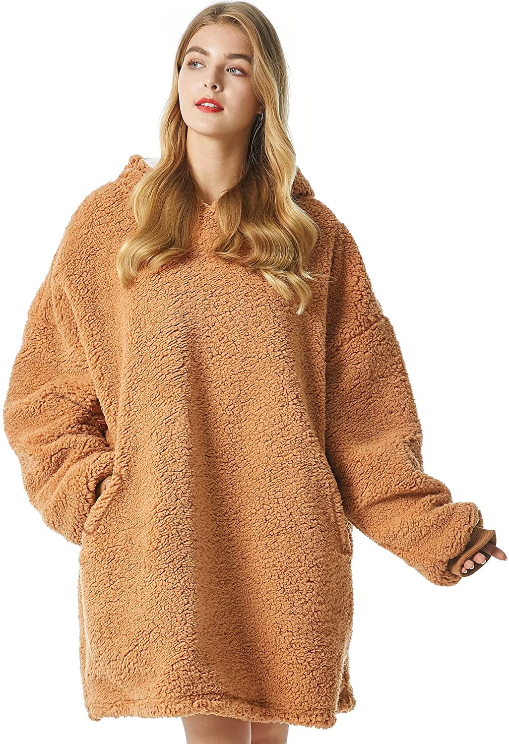 Felicigeely Blanket Sweatshirt,Oversized Fleecehug Hoodie Wearable Blanket,Soft Warm Comfortable Giant Front Pocket for Adults Men Women Teens Friends