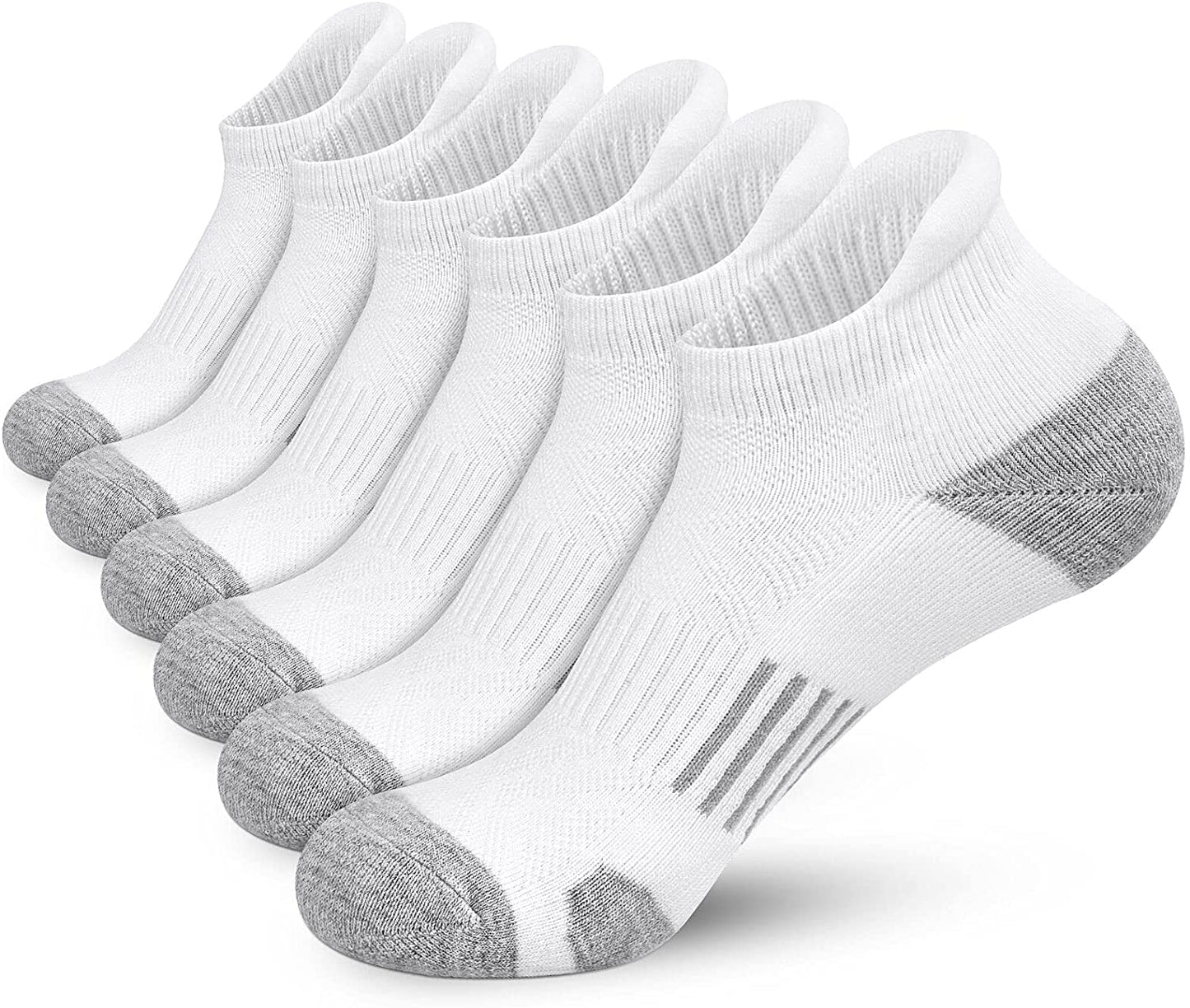 Ankle Athletic Running Socks Cushioned Breathable Low Cut Sports Socks with Tab Arch Support for Men Women (6Pairs)