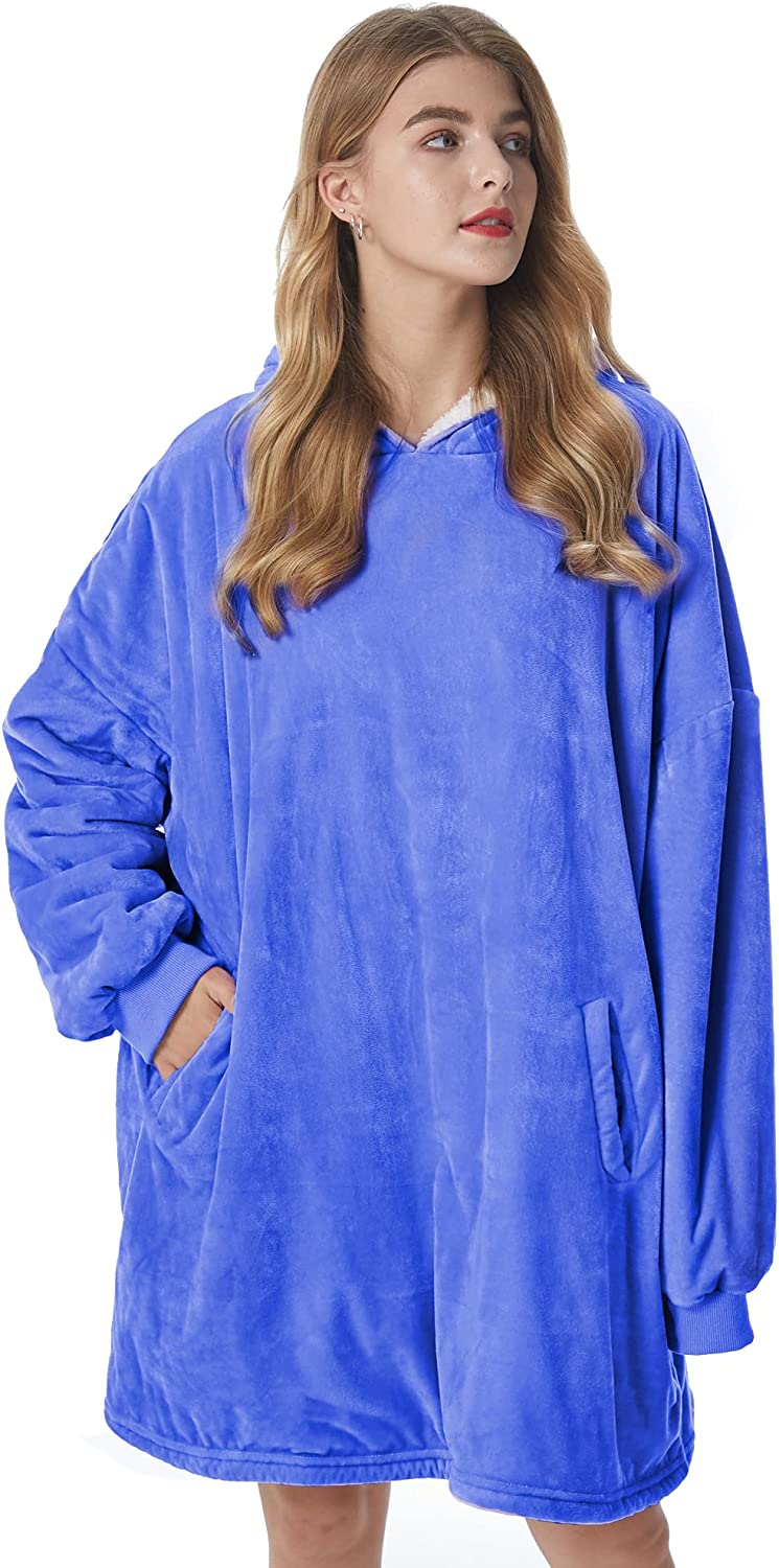 Felicigeely Blanket Sweatshirt,Oversized Fleecehug Hoodie Wearable Blanket,Soft Warm Comfortable Giant Front Pocket for Adults Men Women Teens Friends