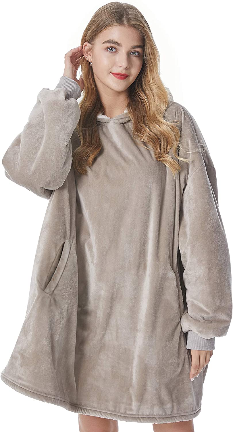 Felicigeely Blanket Sweatshirt,Oversized Fleecehug Hoodie Wearable Blanket,Soft Warm Comfortable Giant Front Pocket for Adults Men Women Teens Friends