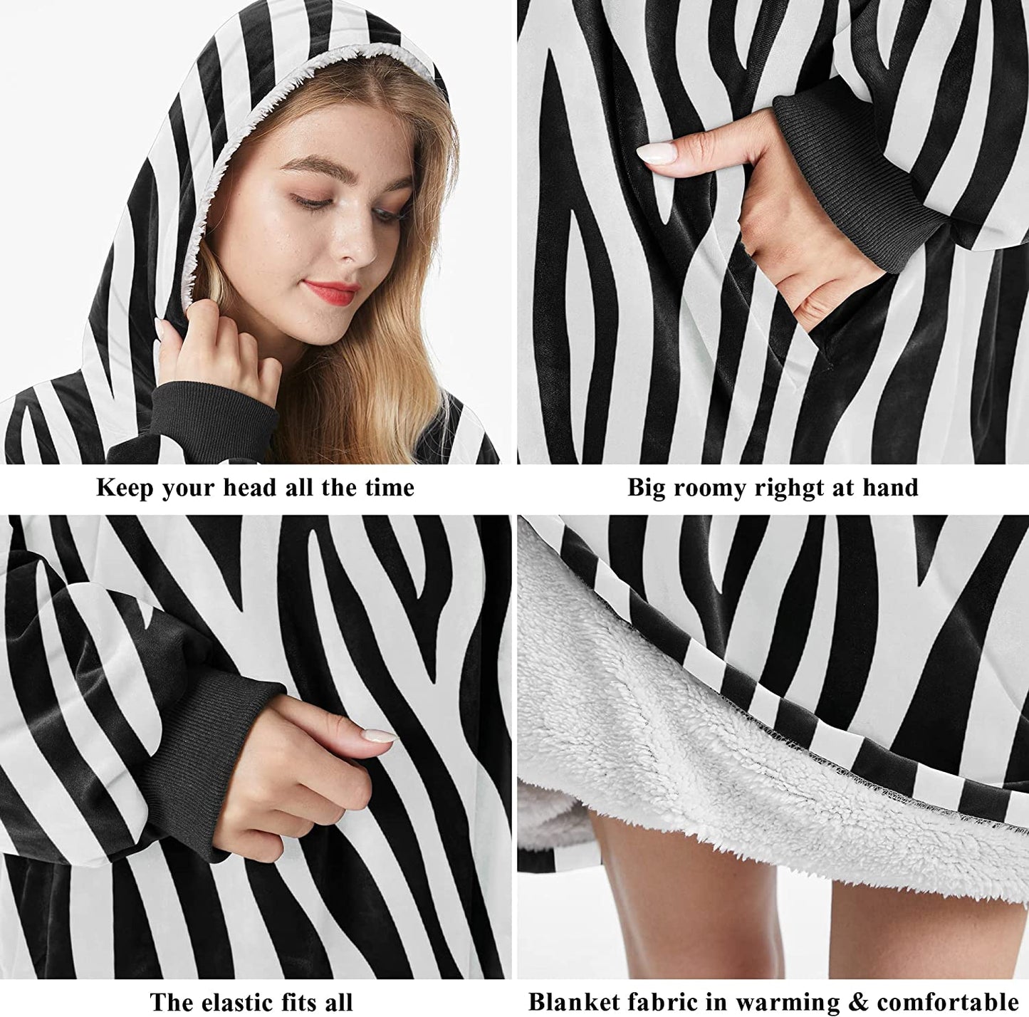 Felicigeely Blanket Sweatshirt,Oversized Fleecehug Hoodie Wearable Blanket,Soft Warm Comfortable Giant Front Pocket for Adults Men Women Teens Friends
