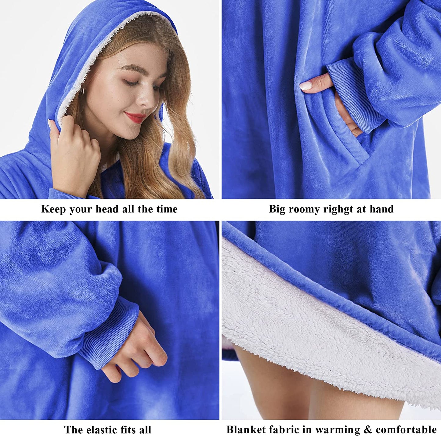Felicigeely Blanket Sweatshirt,Oversized Fleecehug Hoodie Wearable Blanket,Soft Warm Comfortable Giant Front Pocket for Adults Men Women Teens Friends