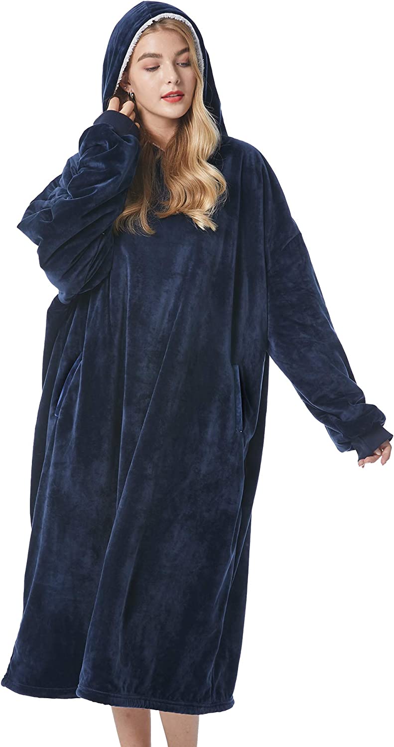Felicigeely Blanket Sweatshirt,Oversized Fleecehug Hoodie Wearable Blanket,Soft Warm Comfortable Giant Front Pocket for Adults Men Women Teens Friends