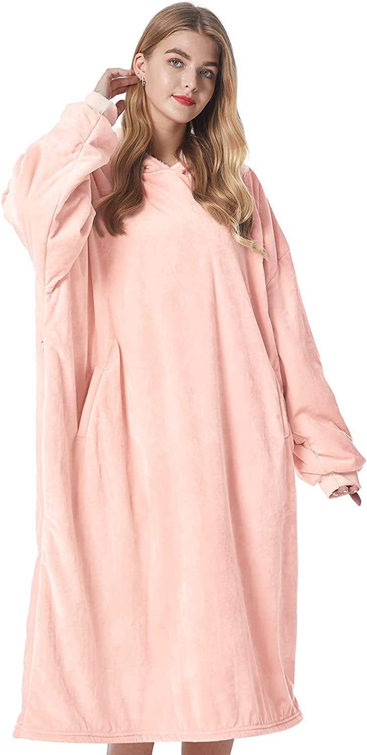 Felicigeely Blanket Sweatshirt,Oversized Fleecehug Hoodie Wearable Blanket,Soft Warm Comfortable Giant Front Pocket for Adults Men Women Teens Friends