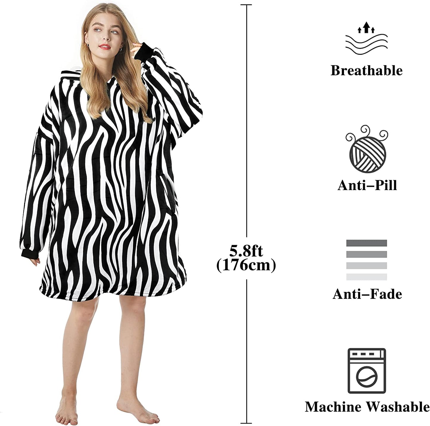 Felicigeely Blanket Sweatshirt,Oversized Fleecehug Hoodie Wearable Blanket,Soft Warm Comfortable Giant Front Pocket for Adults Men Women Teens Friends