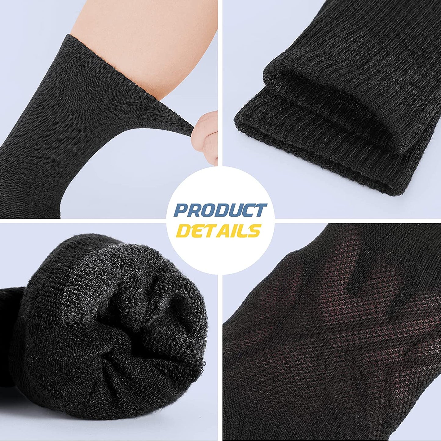 Athletic Socks, Cushioned Running Socks Performance Breathable Crew Socks Wicking Outdoor Sports Socks for Men Women(6 Pairs)