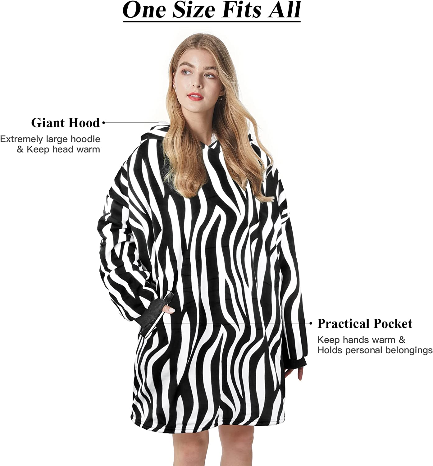 Felicigeely Blanket Sweatshirt,Oversized Fleecehug Hoodie Wearable Blanket,Soft Warm Comfortable Giant Front Pocket for Adults Men Women Teens Friends