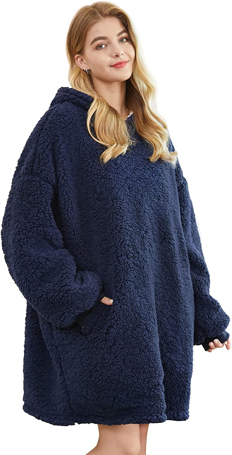 Felicigeely Blanket Sweatshirt,Oversized Fleecehug Hoodie Wearable Blanket,Soft Warm Comfortable Giant Front Pocket for Adults Men Women Teens Friends