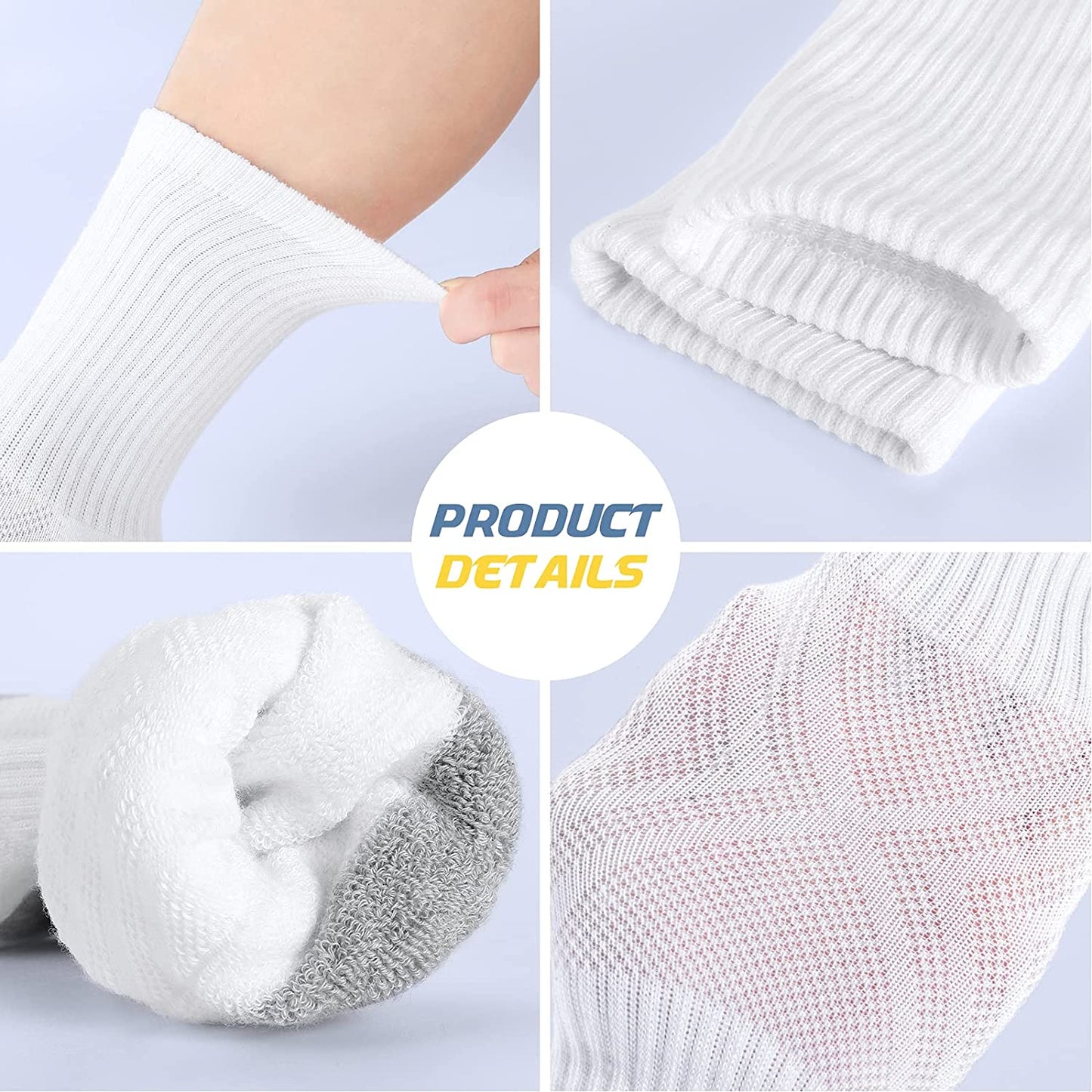 Athletic Socks, Cushioned Running Socks Performance Breathable Crew Socks Wicking Outdoor Sports Socks for Men Women(6 Pairs)