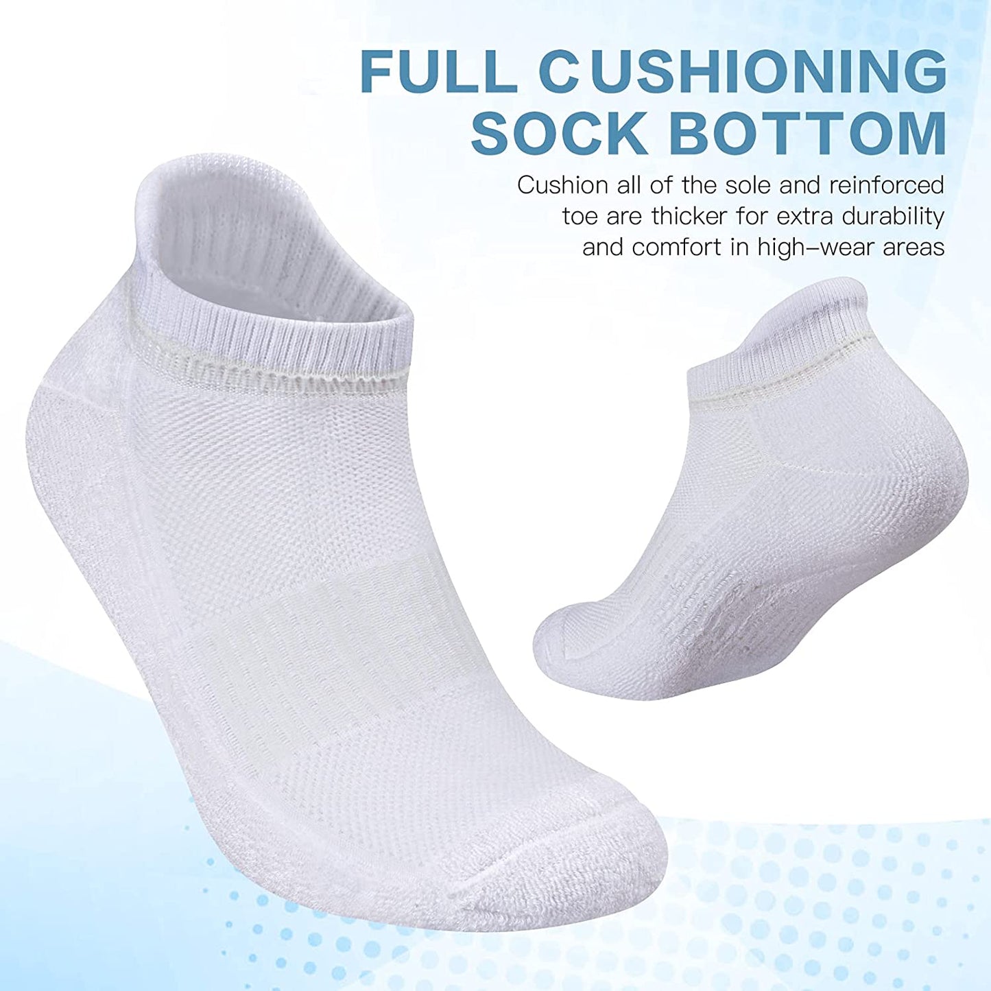 Felicigeely Ankle Athletic Running Socks Low Cut Sports Socks Breathable Cushioned Tab Socks for Men Women 6 Pairs