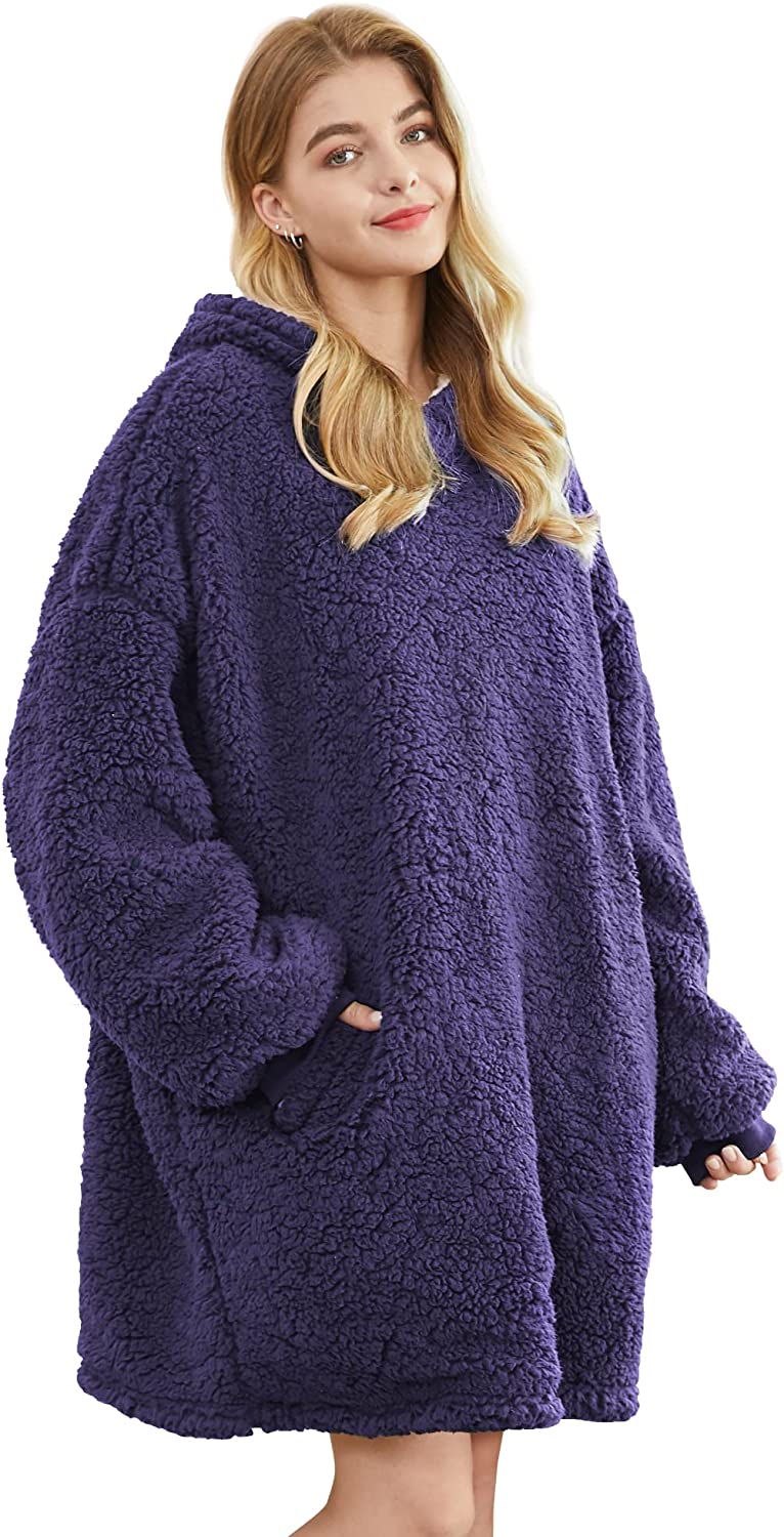 Felicigeely Blanket Sweatshirt,Oversized Fleecehug Hoodie Wearable Blanket,Soft Warm Comfortable Giant Front Pocket for Adults Men Women Teens Friends