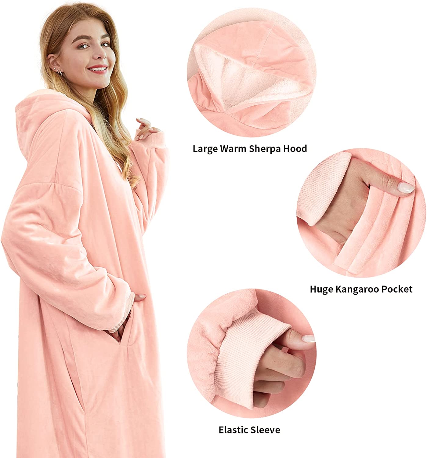 Felicigeely Blanket Sweatshirt,Oversized Fleecehug Hoodie Wearable Blanket,Soft Warm Comfortable Giant Front Pocket for Adults Men Women Teens Friends