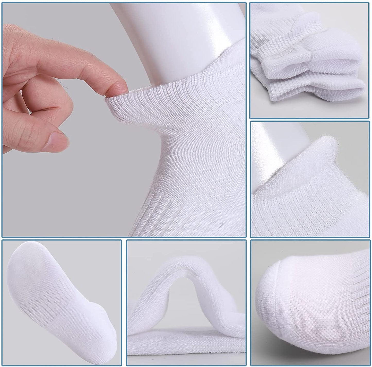 Felicigeely Ankle Athletic Running Socks Low Cut Sports Socks Breathable Cushioned Tab Socks for Men Women 6 Pairs