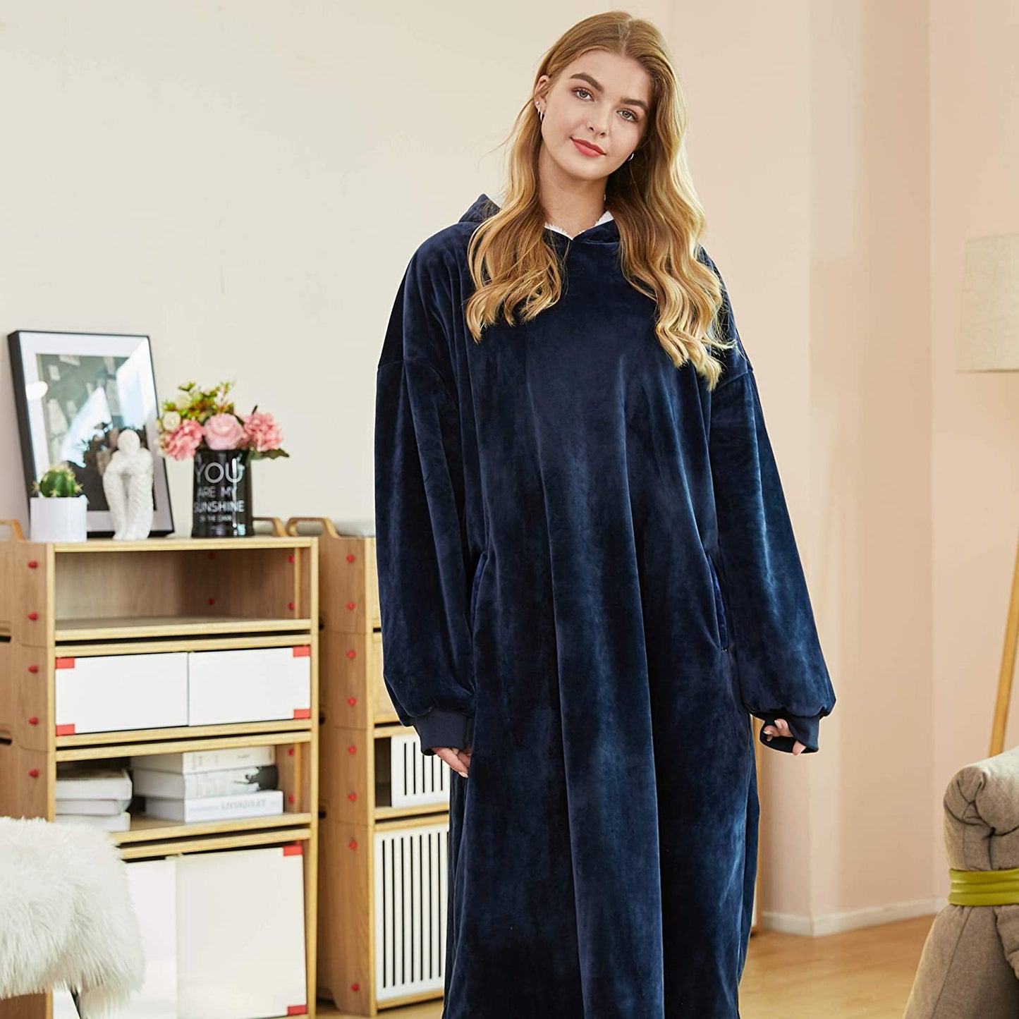 Felicigeely Blanket Sweatshirt,Oversized Fleecehug Hoodie Wearable Blanket,Soft Warm Comfortable Giant Front Pocket for Adults Men Women Teens Friends