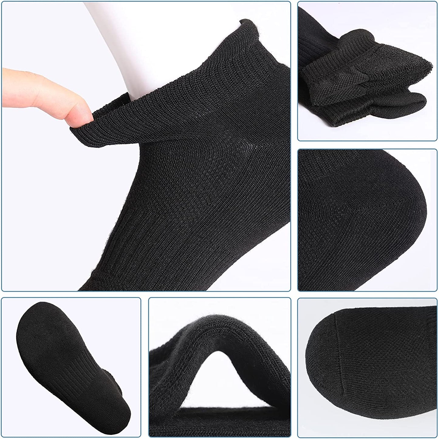 Felicigeely Ankle Athletic Running Socks Low Cut Sports Socks Breathable Cushioned Tab Socks for Men Women 6 Pairs
